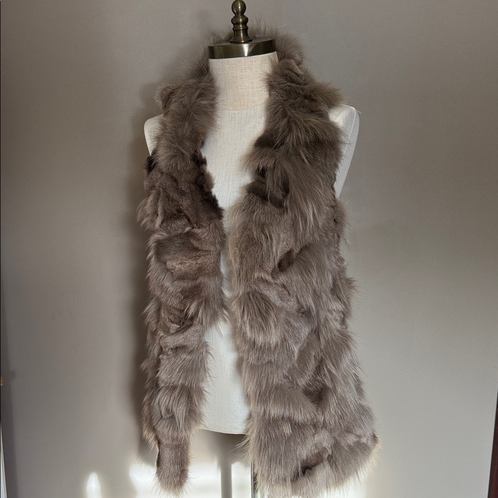 Rabbit Fur Vest in Brown